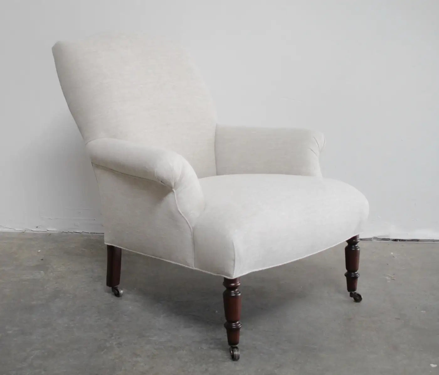 French Inspired Linen Bergère Chairs – Napoleon III Style