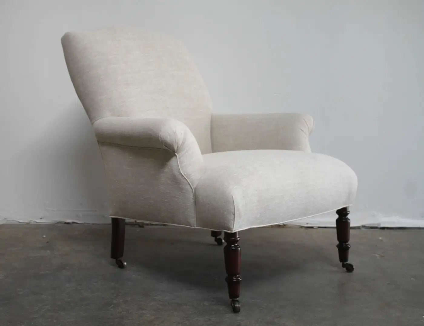 French Inspired Linen Bergère Chairs – Napoleon III Style