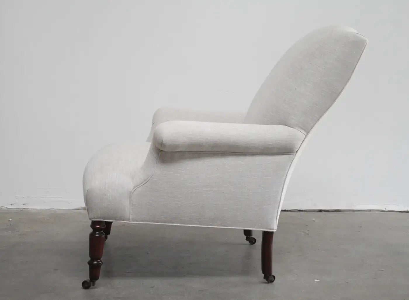 French Inspired Linen Bergère Chairs – Napoleon III Style