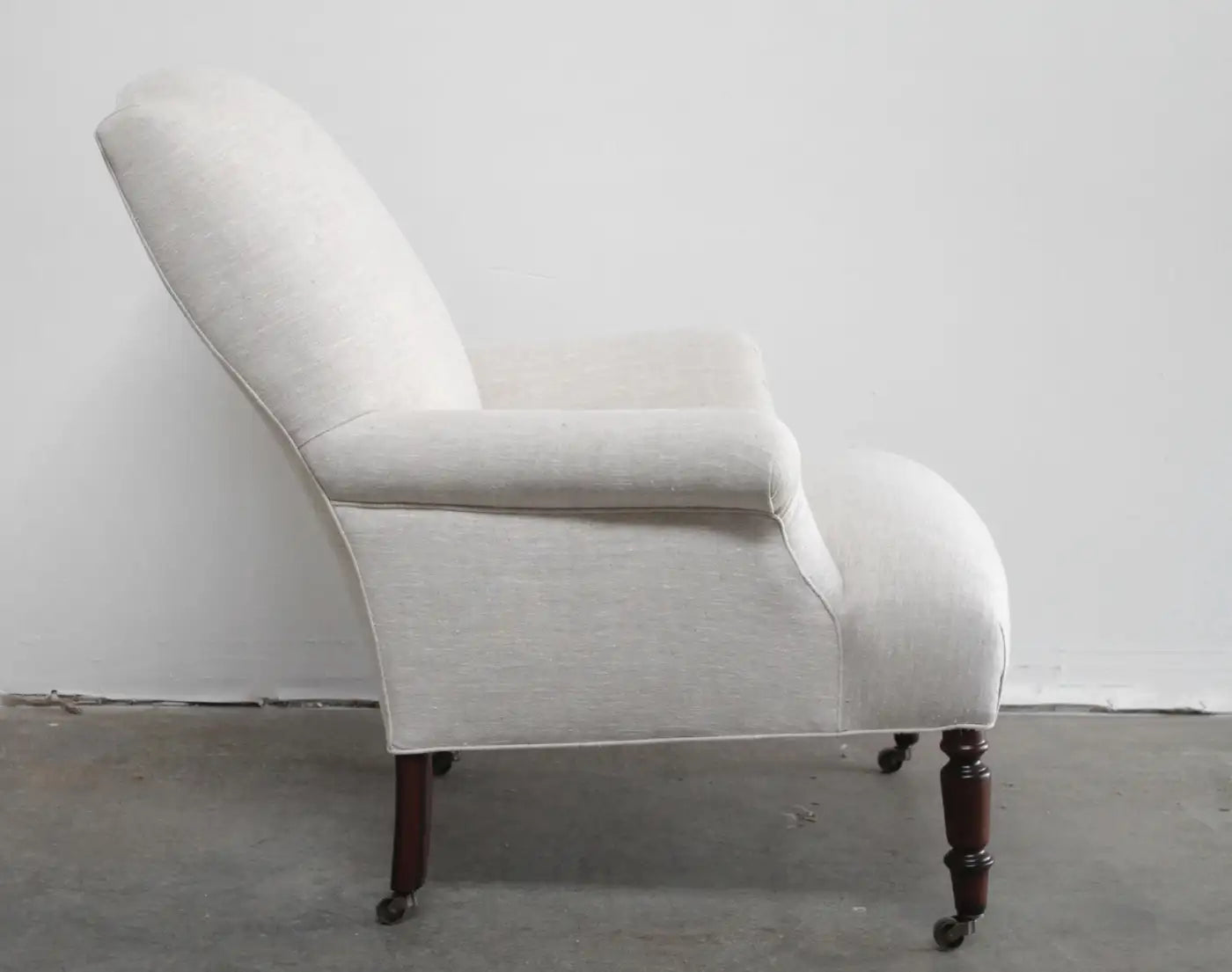 French Inspired Linen Bergère Chairs – Napoleon III Style