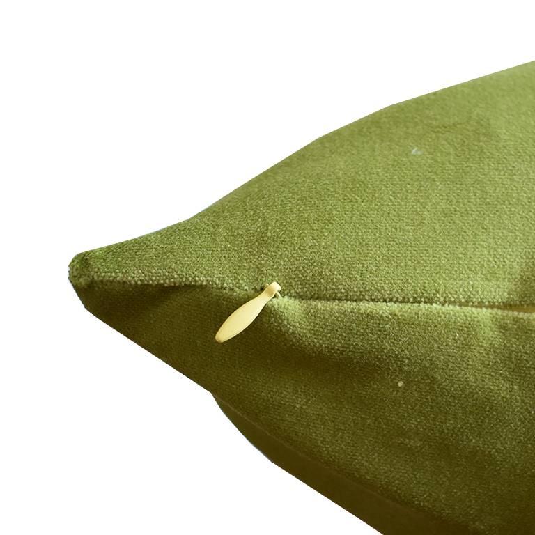 Pair of Chartreuse Green Velvet Pillow Covers – 56 x 56 cm