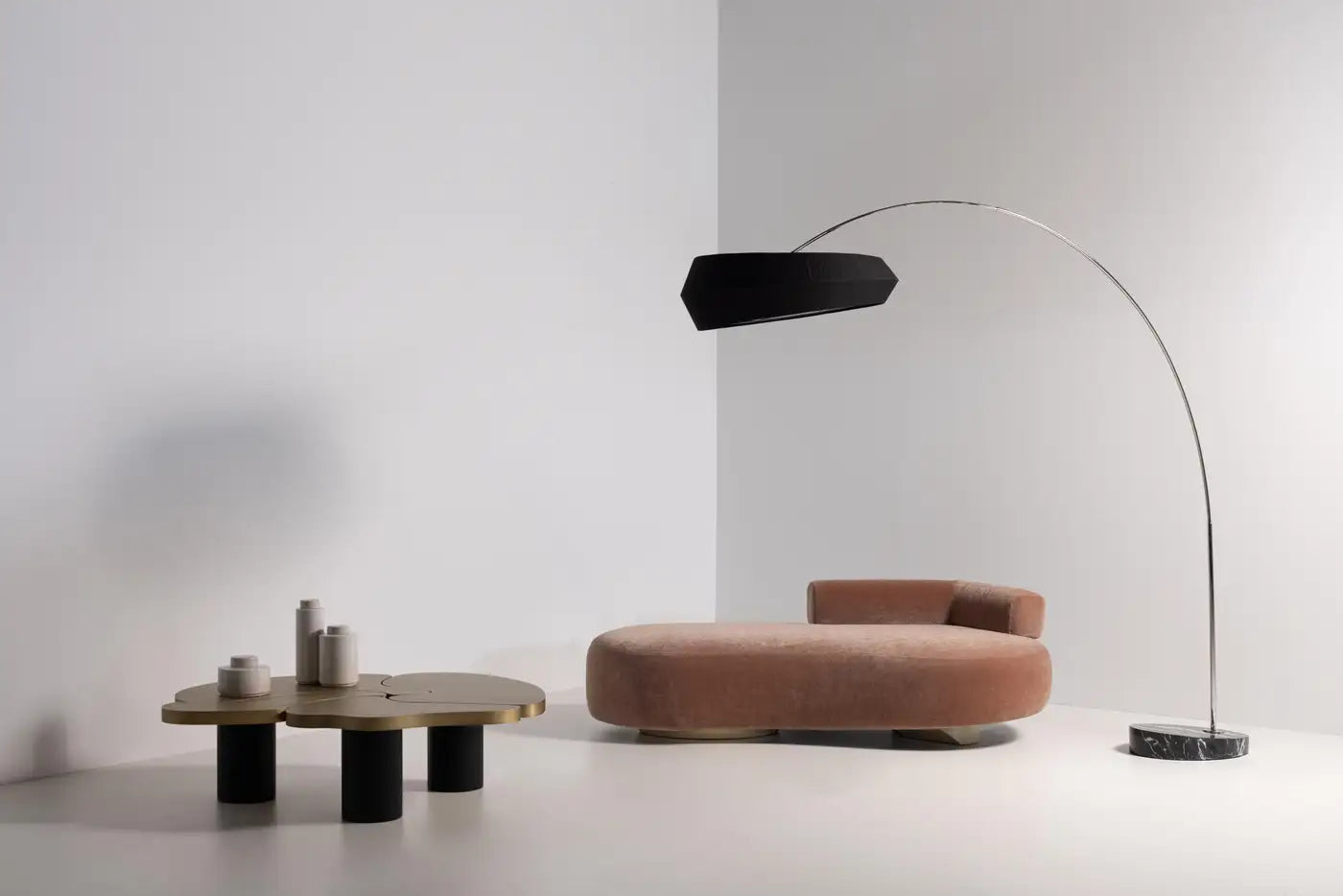 Twins Mid-Century Modern Day Bed in DEDAR Mohair and Oak