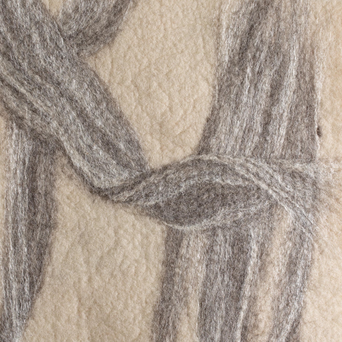 Grey Ribbon Hand‑Felted Wool Pillow