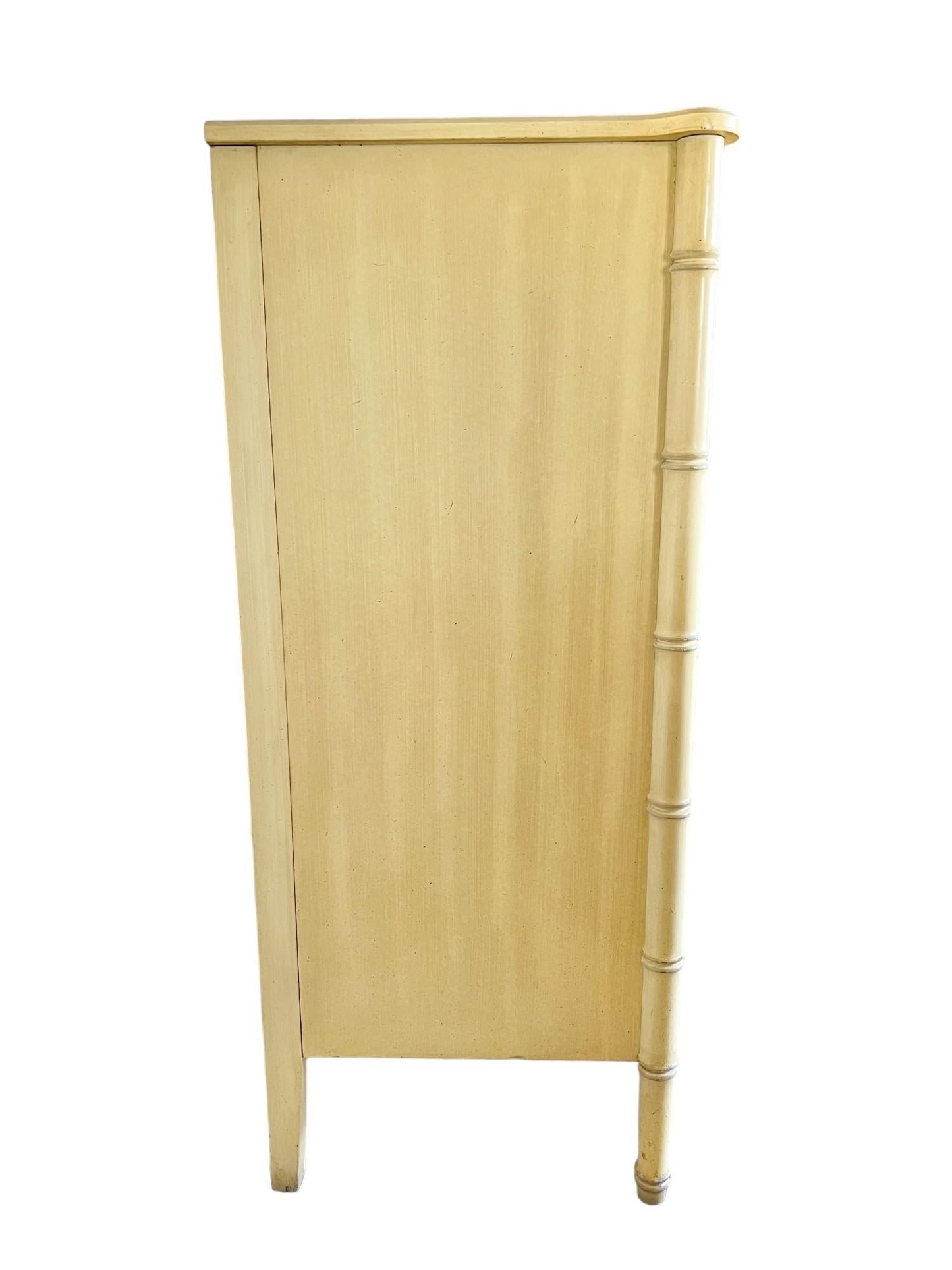 Beige bamboo screen on a white background