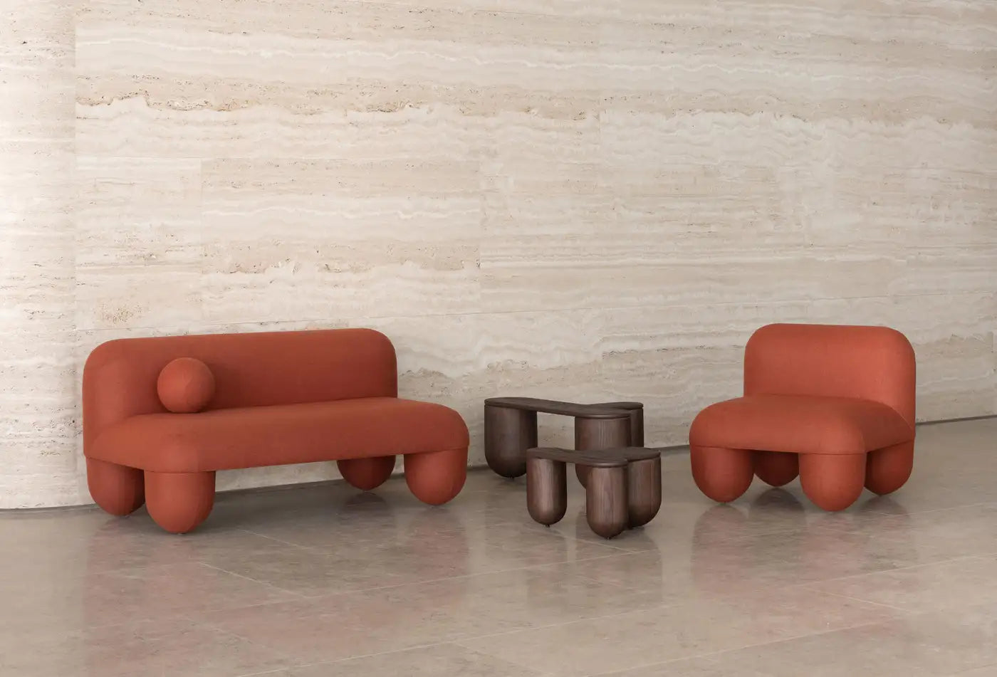 HELLO Modern Sofa Wool Fabric Playful Organic Design by NOOM