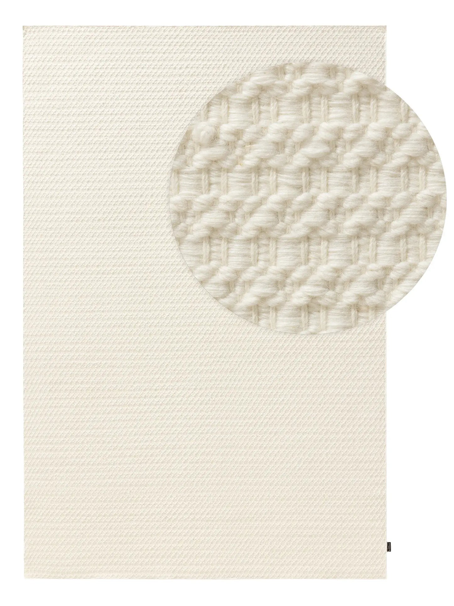 Cream Solid Texture Luxury Wool Rug