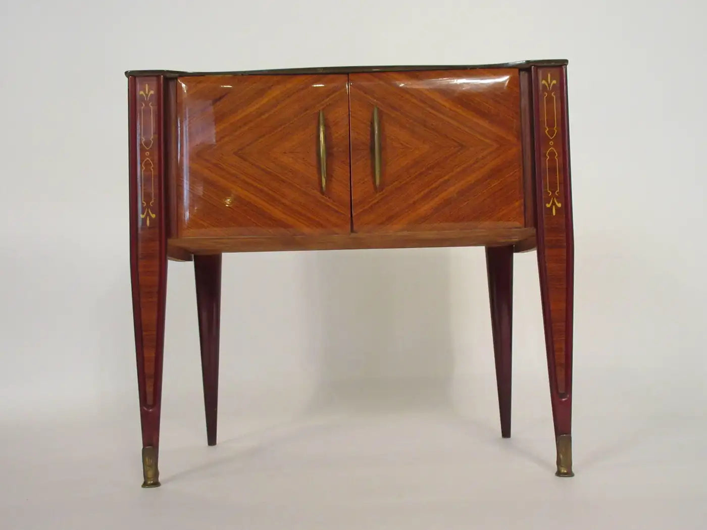 Pair of 1940s Italian Glass Top Nightstands