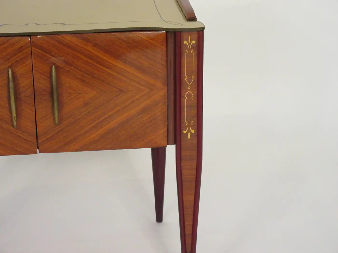 Pair of 1940s Italian Glass Top Nightstands