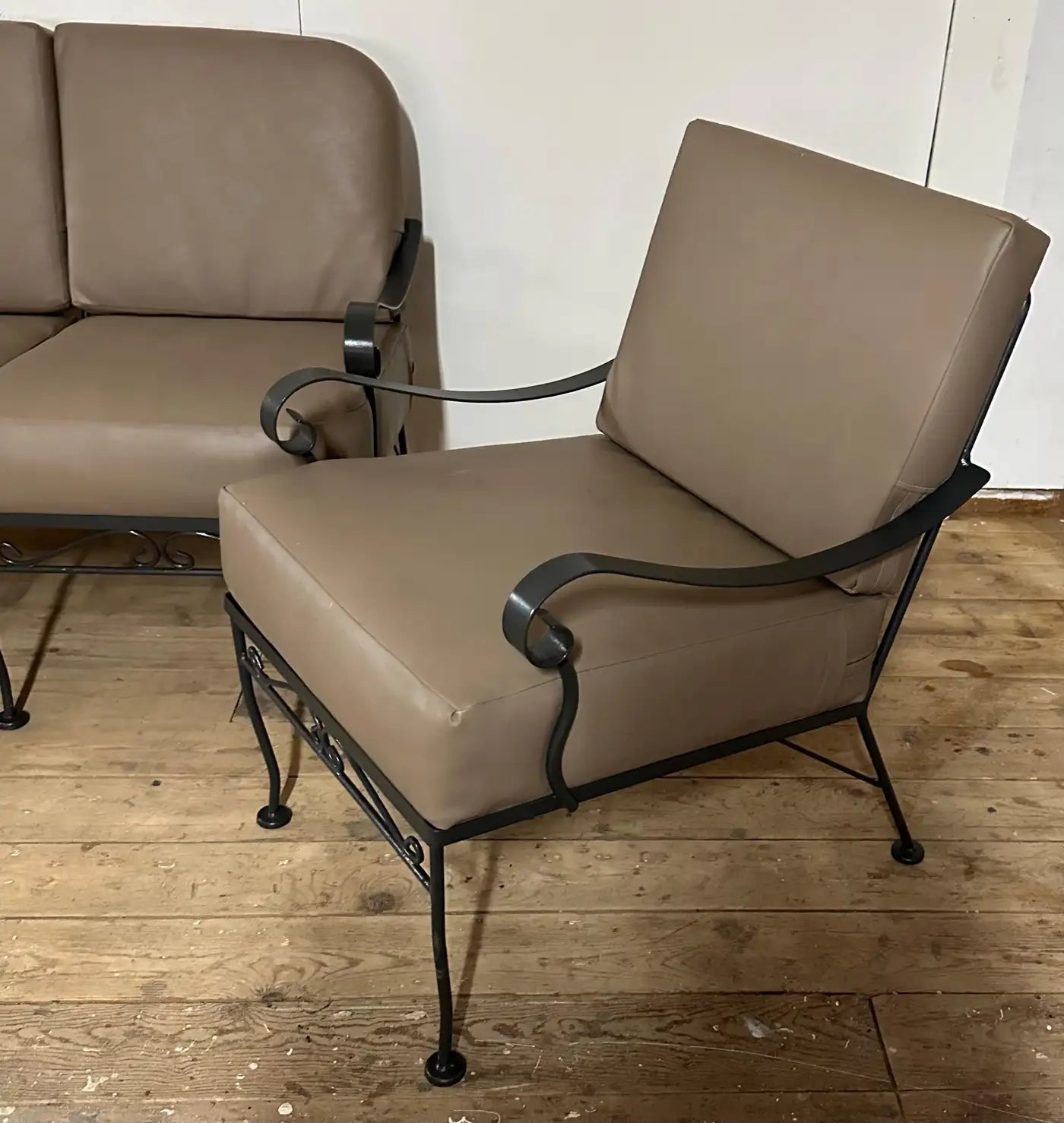 Vintage Metal Garden Sofa and Chairs Seating Ensemble
