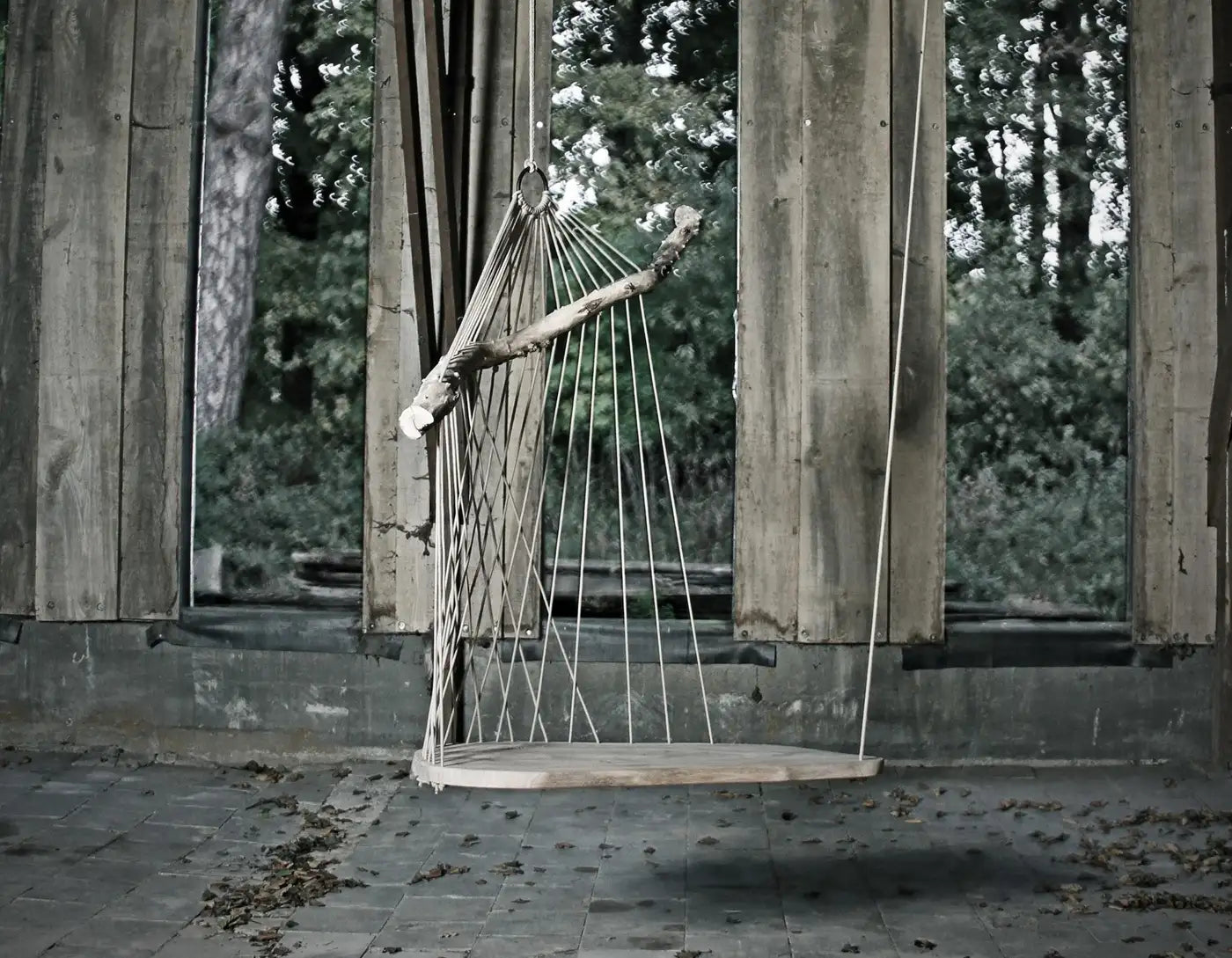Modern Natural Wooden Bench / Swing, Floating Divan