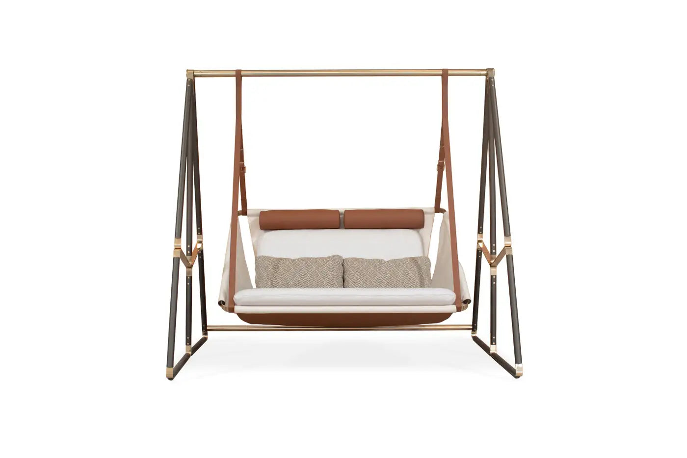 Customizable Outdoor Swing with Leather Details