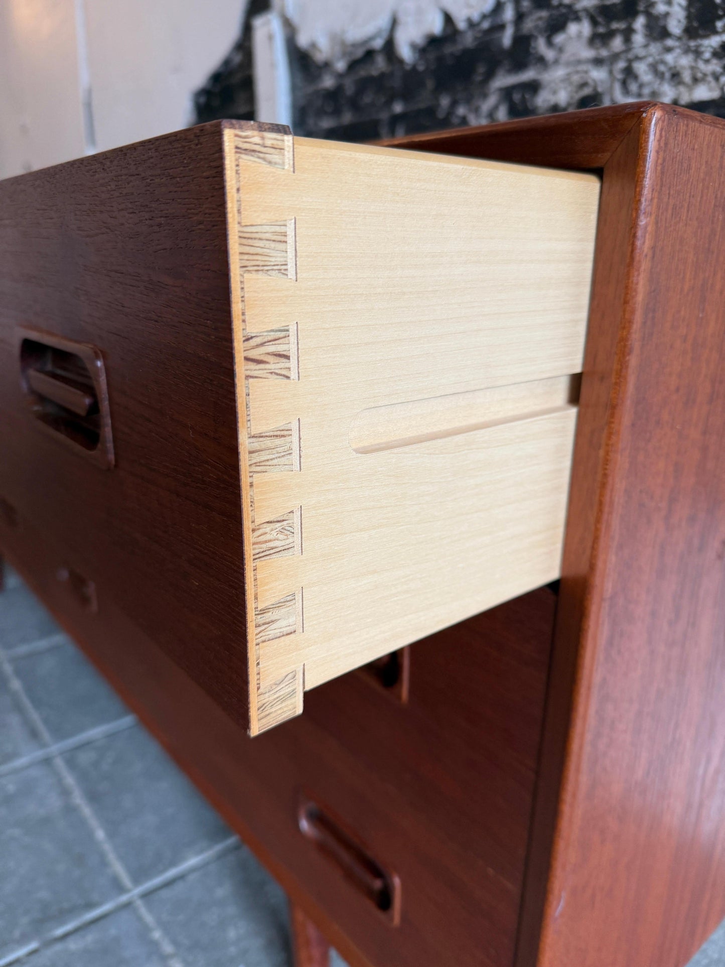 Mid-Century Danish Modern Teak 6-Drawer Dresser Credenza by Drylund
