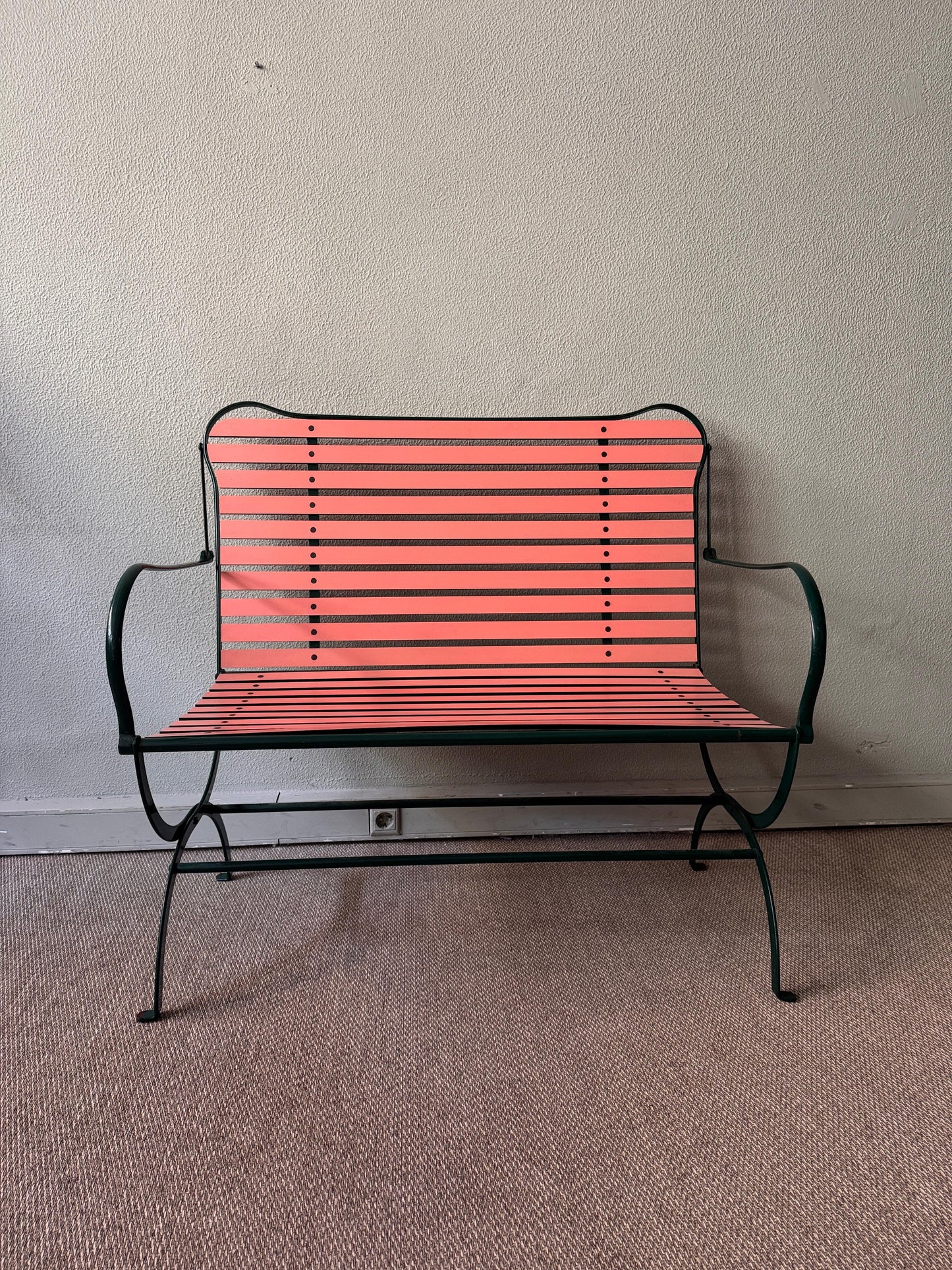 Camila Bench – Italian Postmodern Folding Wood & Metal Seating, 1984