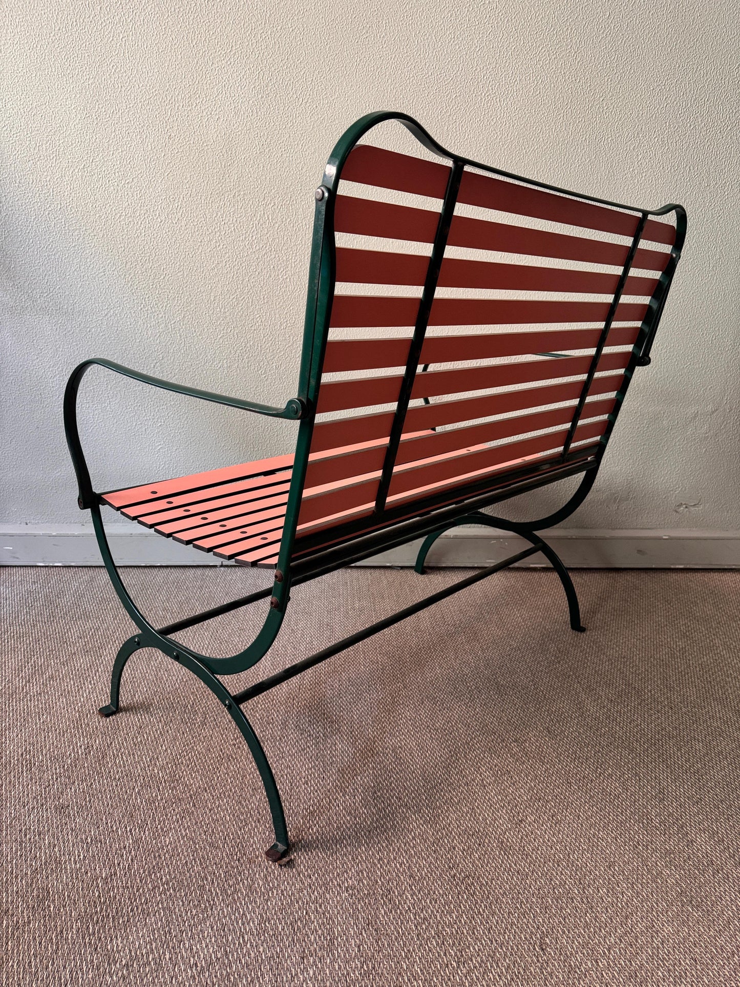 Camila Bench – Italian Postmodern Folding Wood & Metal Seating, 1984