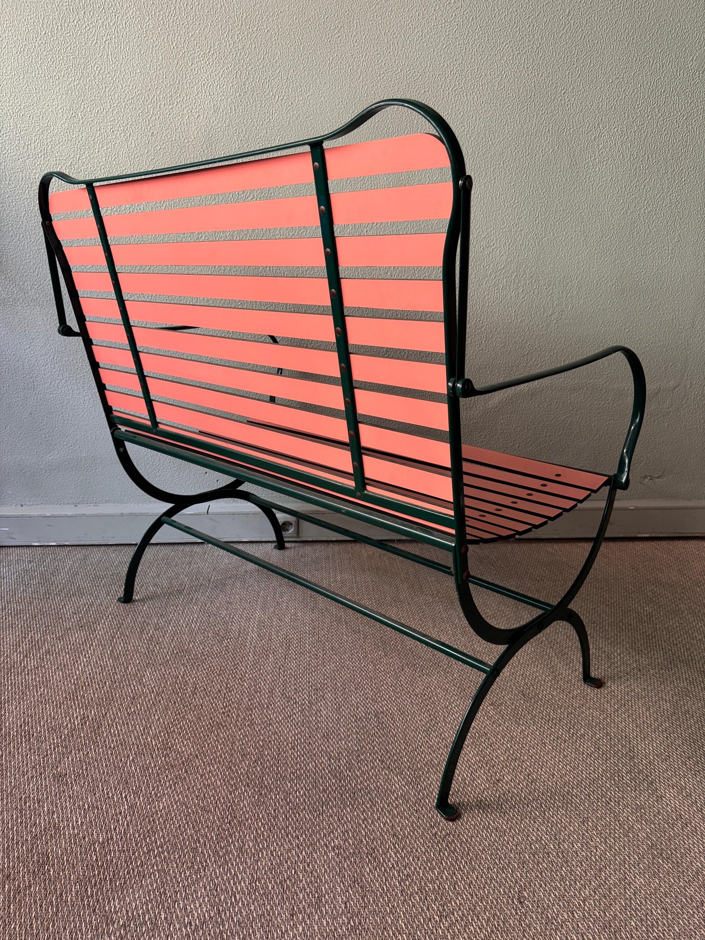 Camila Bench – Italian Postmodern Folding Wood & Metal Seating, 1984