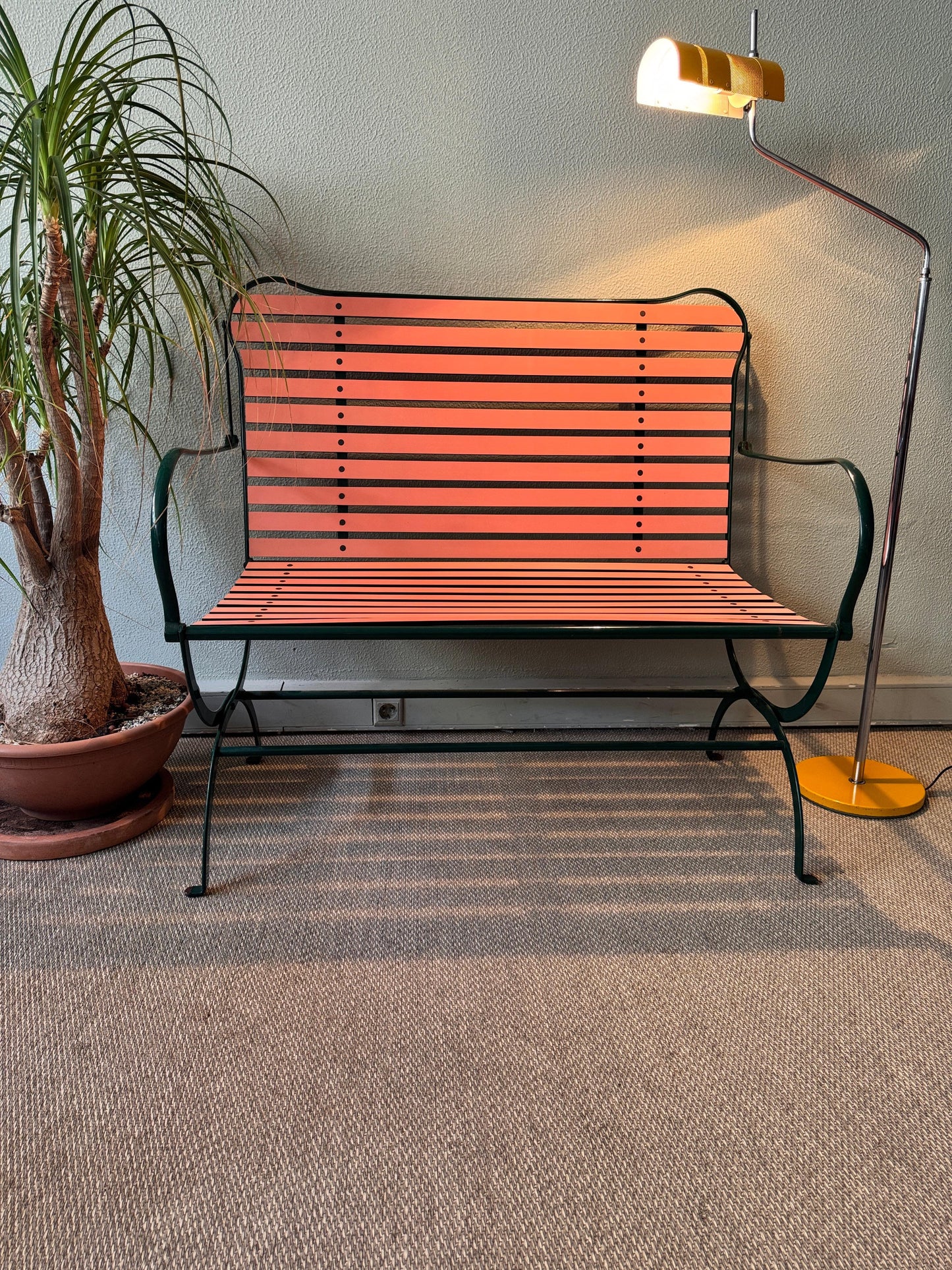 Camila Bench – Italian Postmodern Folding Wood & Metal Seating, 1984