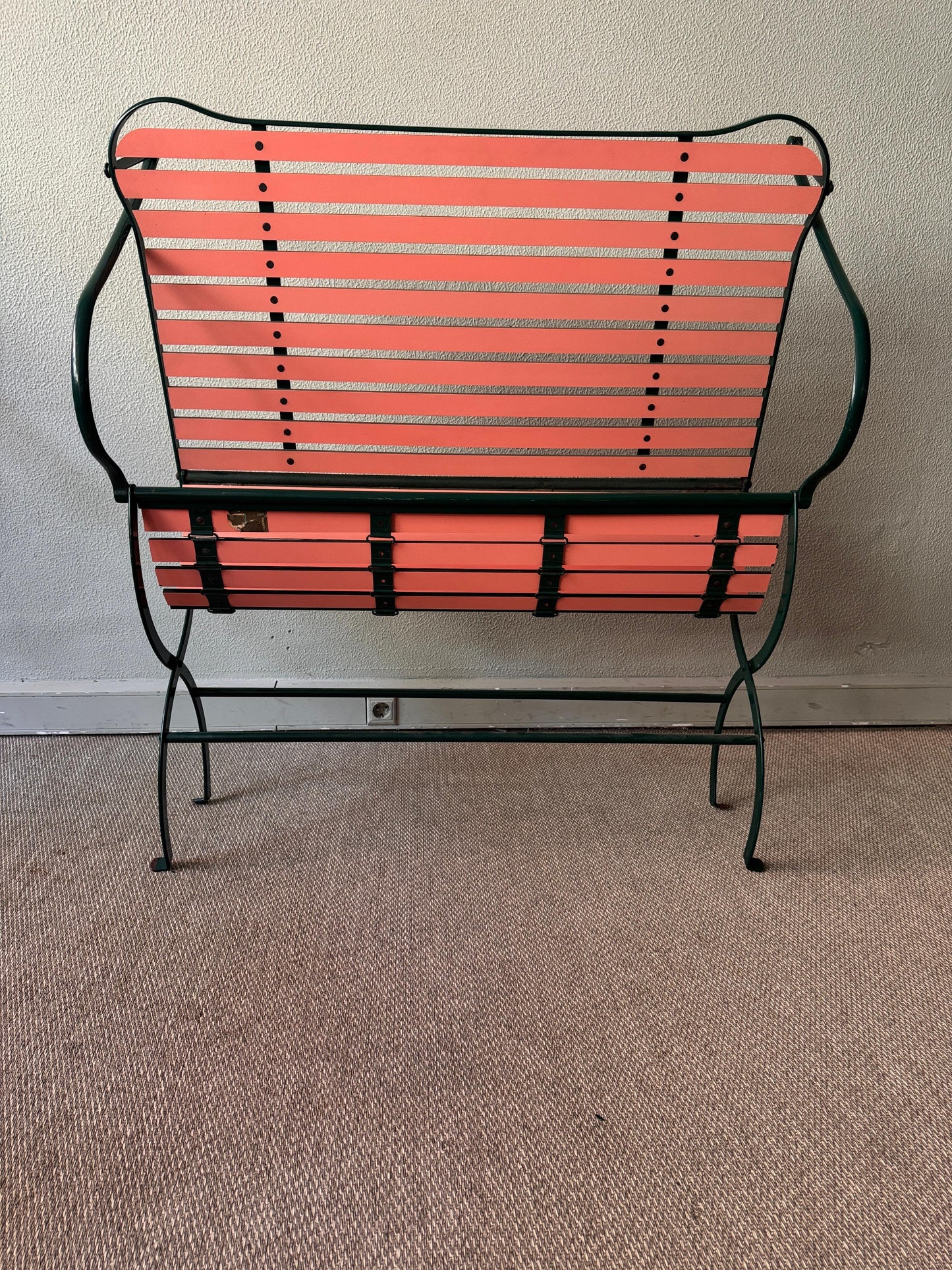 Camila Bench – Italian Postmodern Folding Wood & Metal Seating, 1984