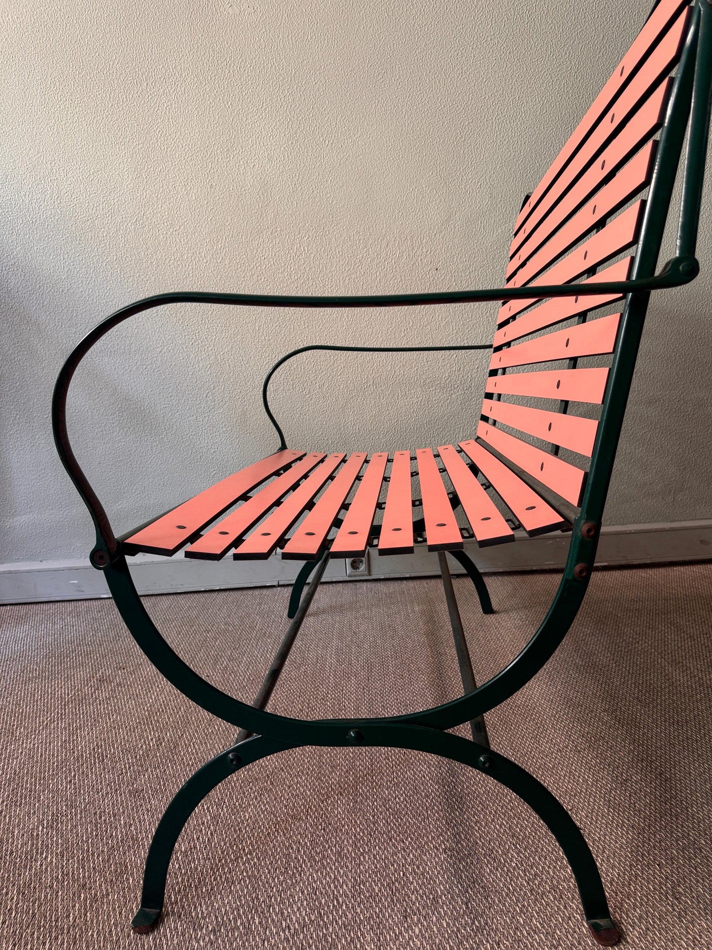 Camila Bench – Italian Postmodern Folding Wood & Metal Seating, 1984