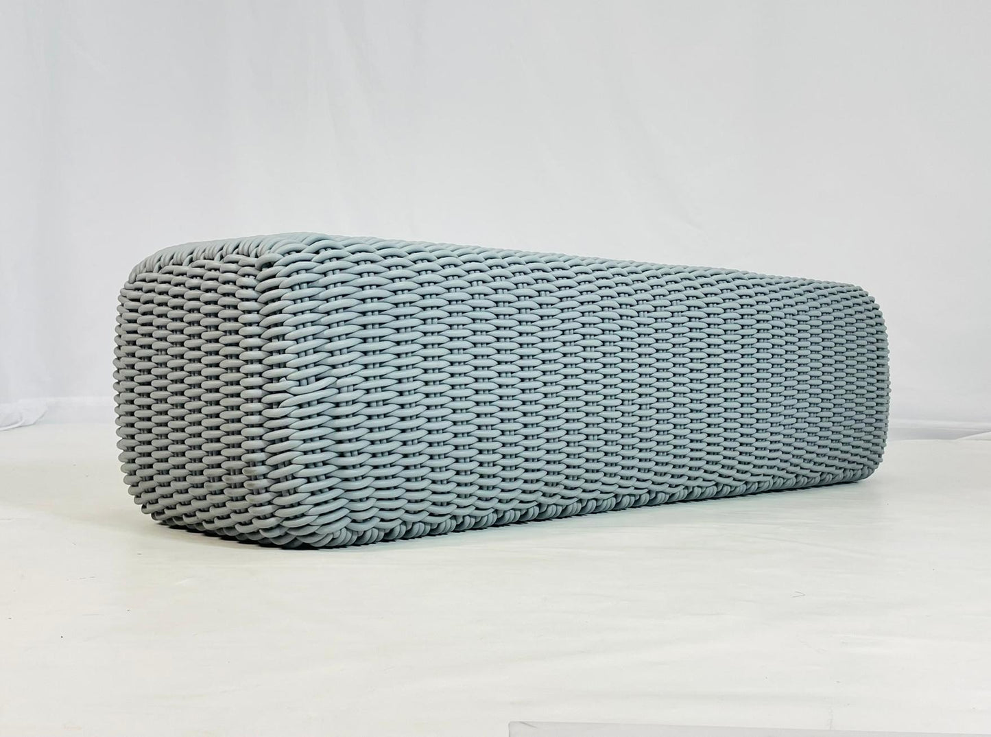 Modern Outdoor Bench – Glacier Woven Design, Weather-Resistant, 21st Century