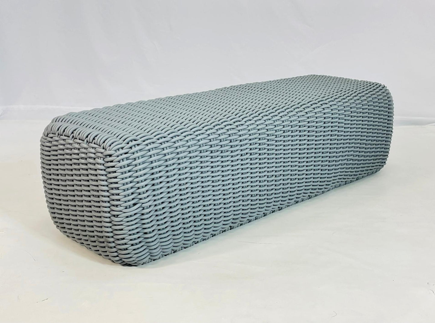Modern Outdoor Bench – Glacier Woven Design, Weather-Resistant, 21st Century