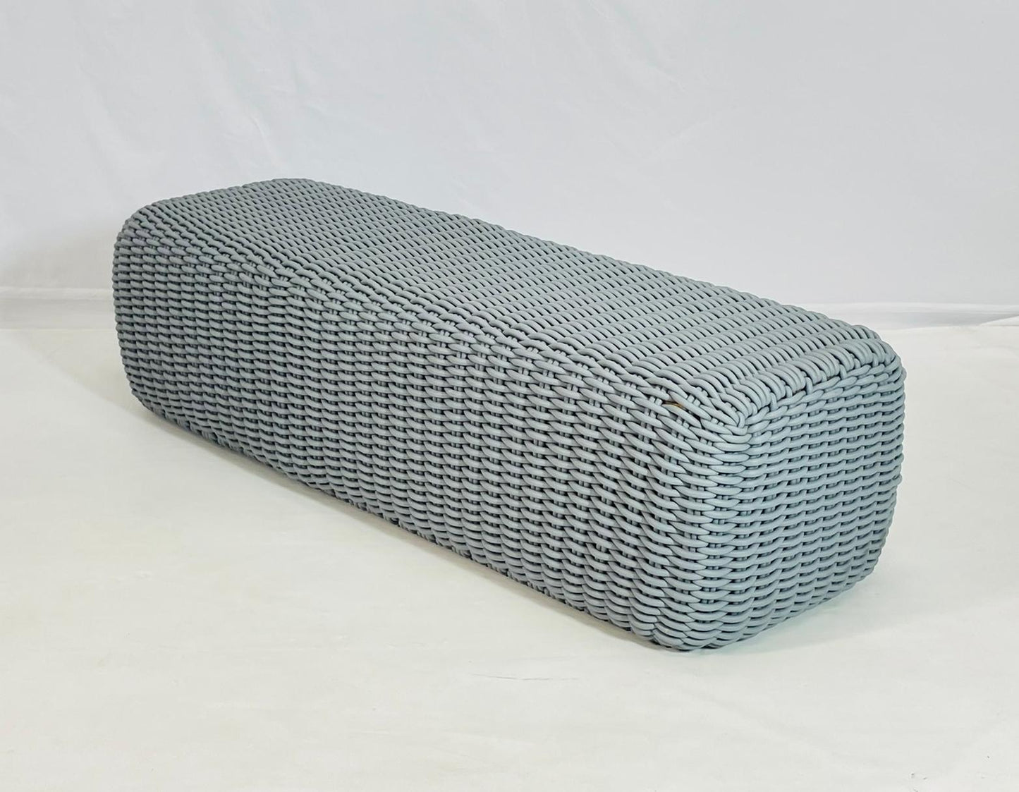 Modern Outdoor Bench – Glacier Woven Design, Weather-Resistant, 21st Century