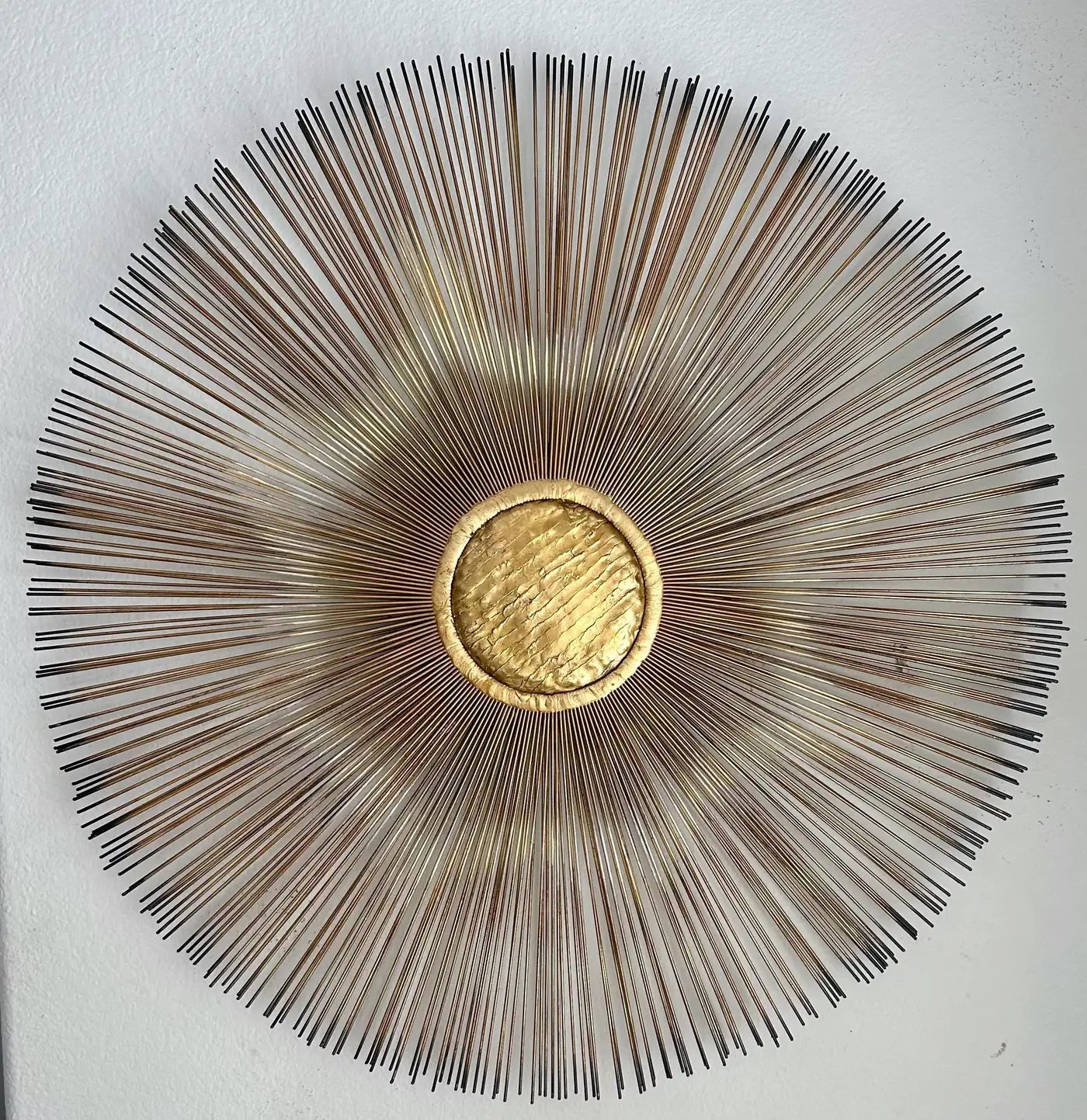 Mid-Century Starburst Mixed Metal Wall Art Sculpture
