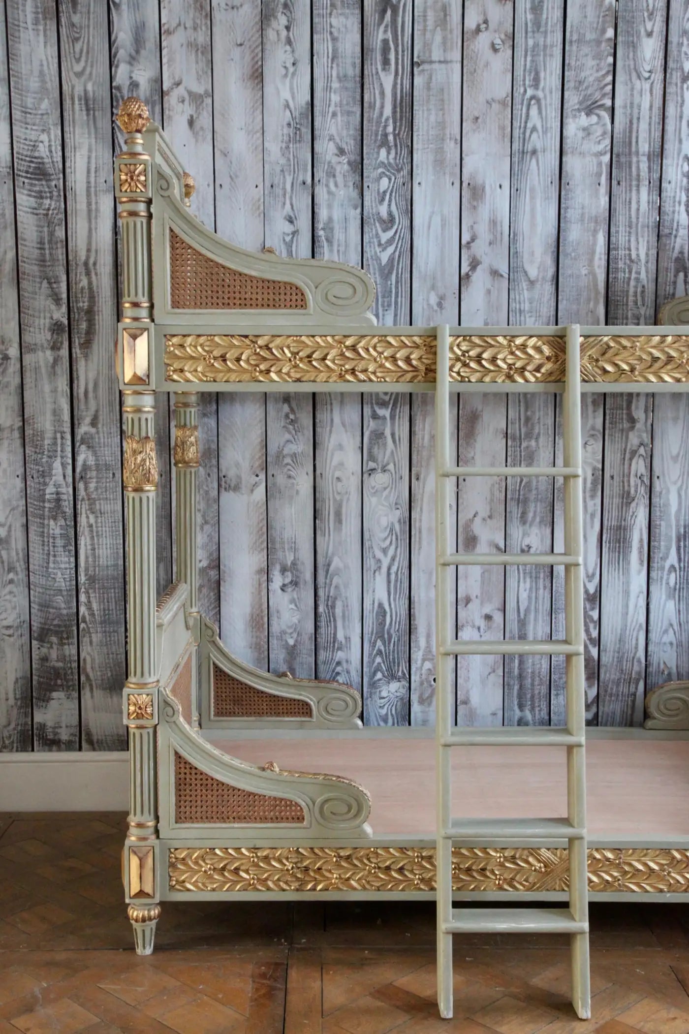 Louis XVI Style Bunk Beds/Matching Pair of Single Beds