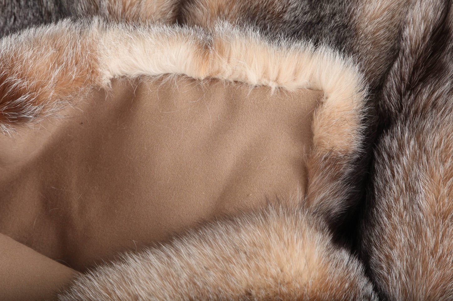 Full Skins with Wool Crystal Fox Fur Throw