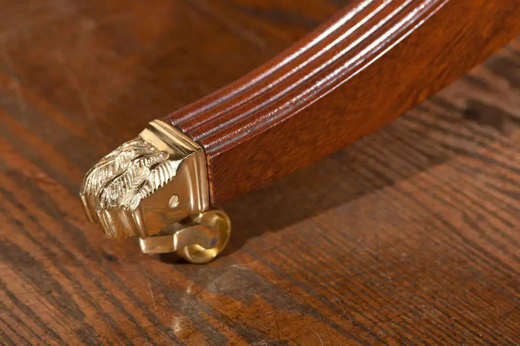 Custom English Flame Mahogany Double Pedestal Dining Table