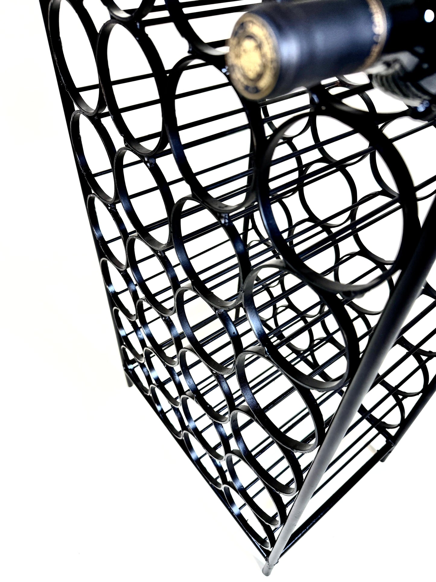 Vintage 1960s Arthur Umanoff Iron & Rattan Wine Rack with Shelves