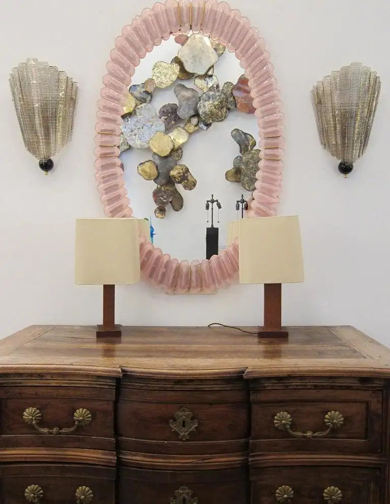 Set of Six Murano Glass Wall Sconces, Art Deco Style