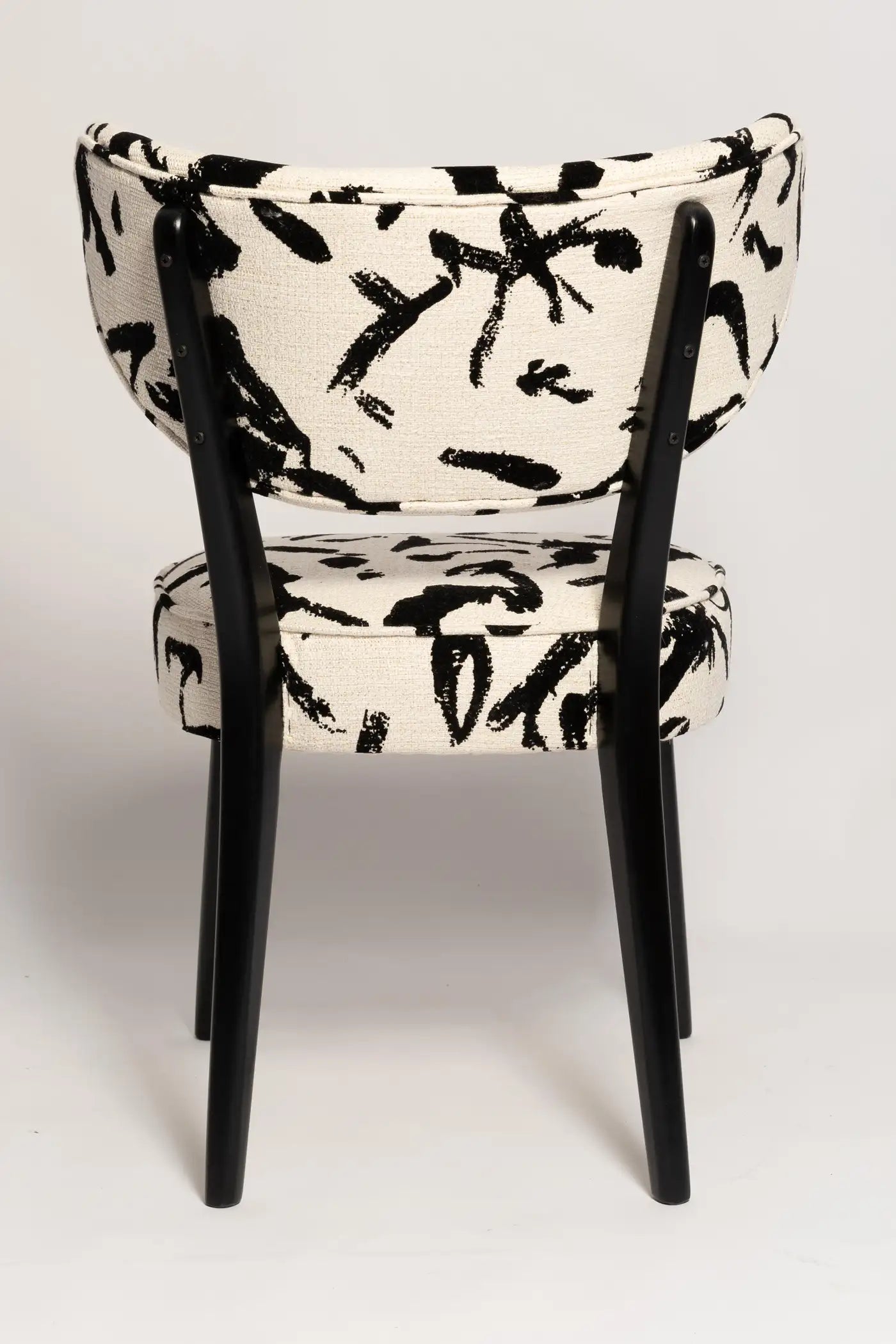 Chair with black abstract pattern on a white background
