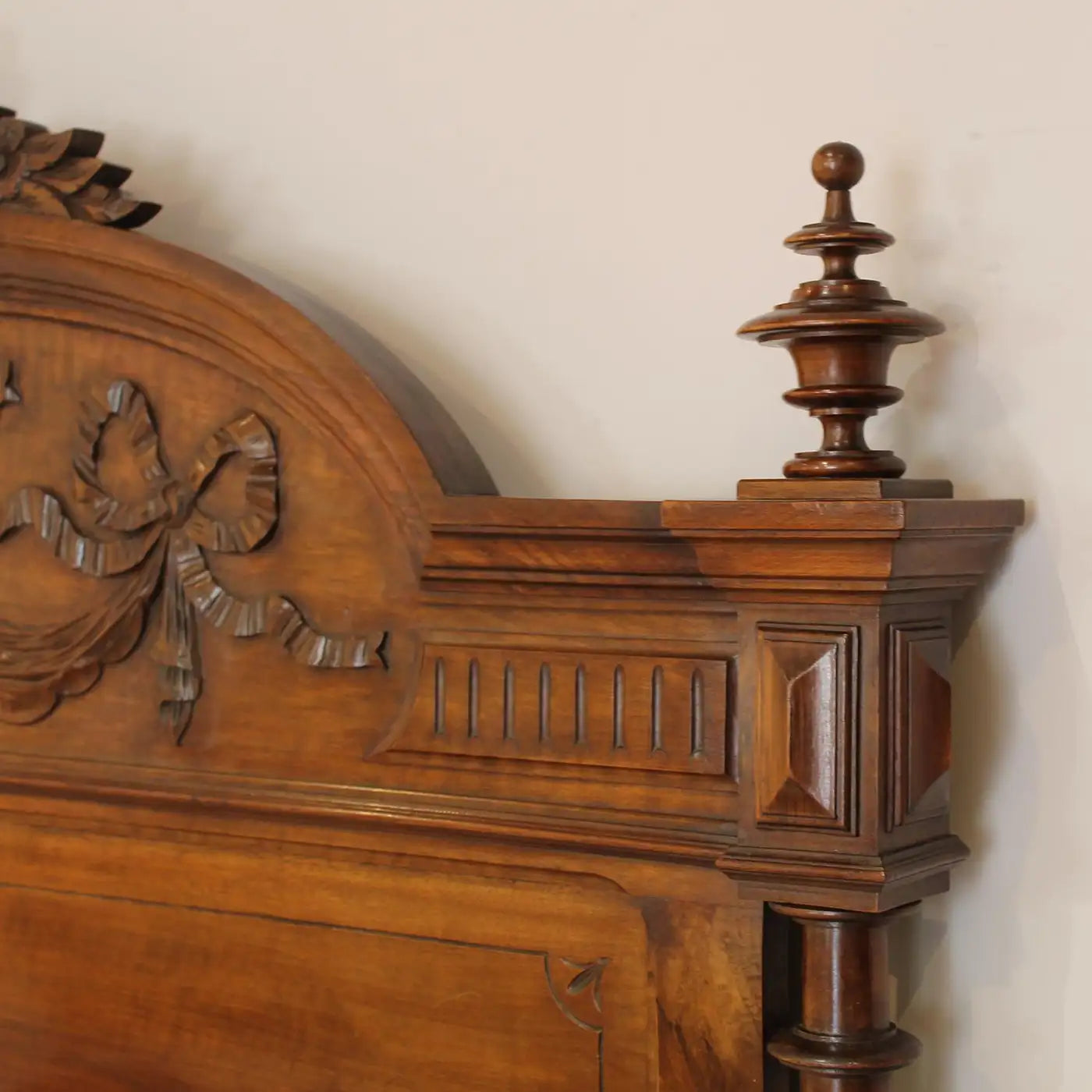 Walnut Carved French Antique Bed – WK204