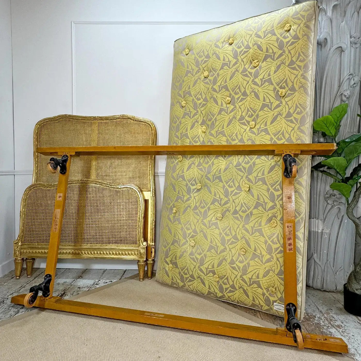 Circa 1890 Maple & Co. Giltwood Bergere Cane Bed – English Antique