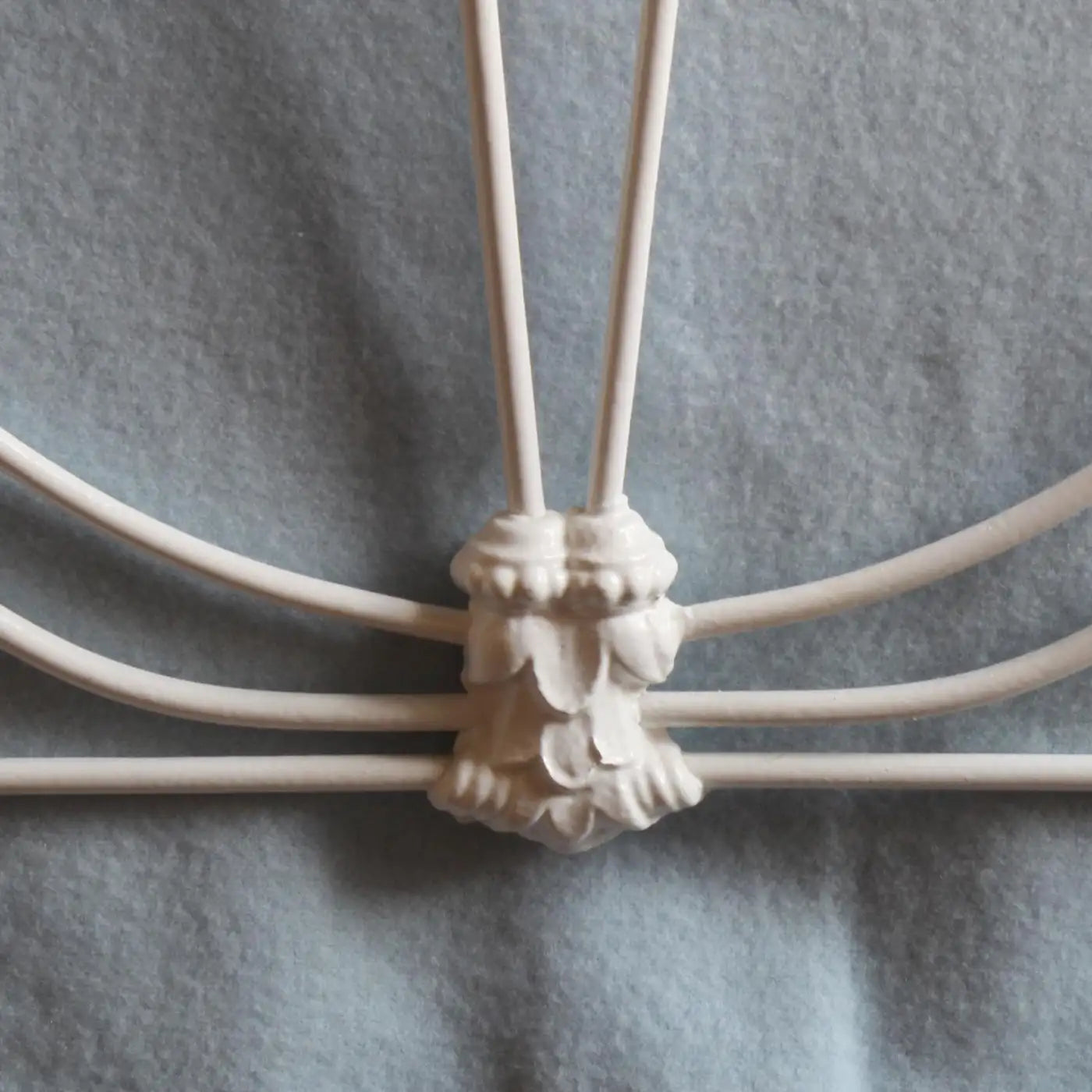Large Single Victorian White Cast Iron Antique Bed, MS73
