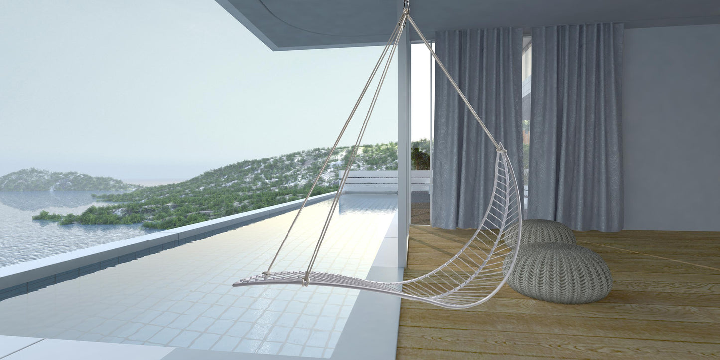 Leaf Hanging Swing Chair – Modern Steel Indoor/Outdoor White Lounger, 2022