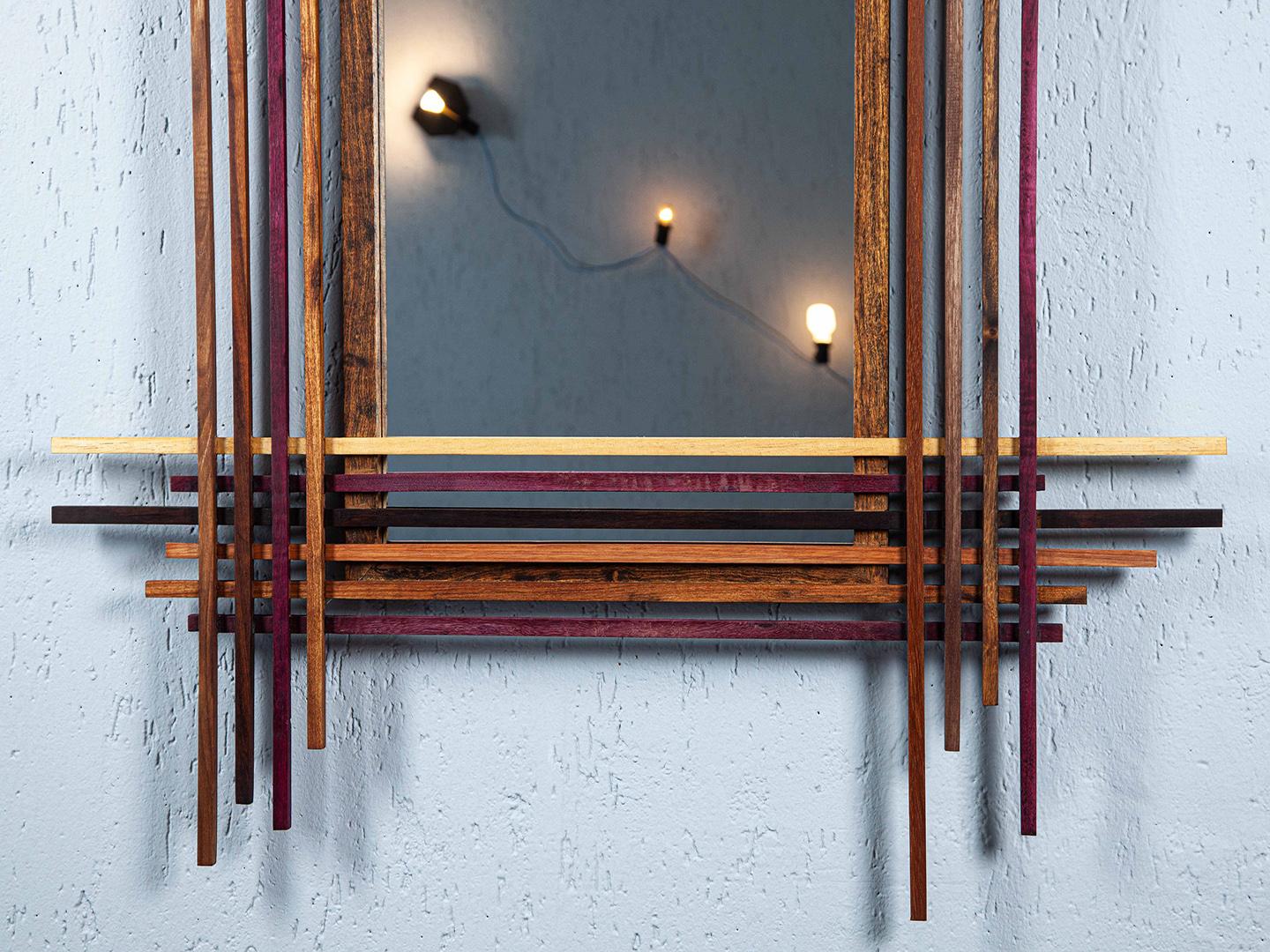Fragments Mirror – Brazilian Solid Wood, Handcrafted from Reclaimed Timber