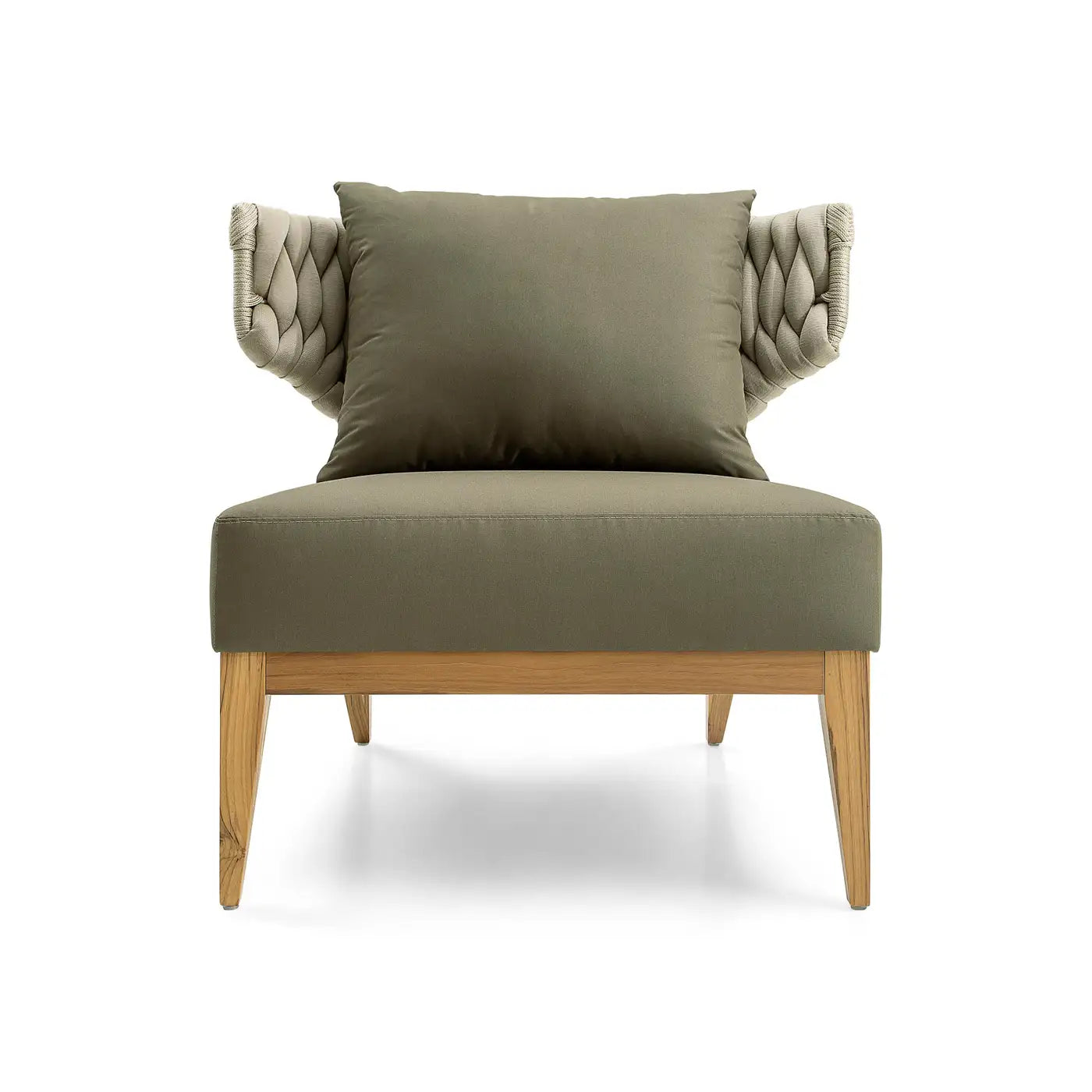 Outdoor Lounge Set with Loveseat and Chair in Olive Green