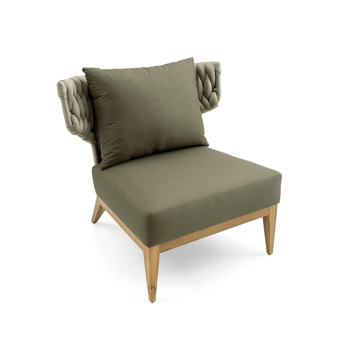 Outdoor Lounge Set with Loveseat and Chair in Olive Green