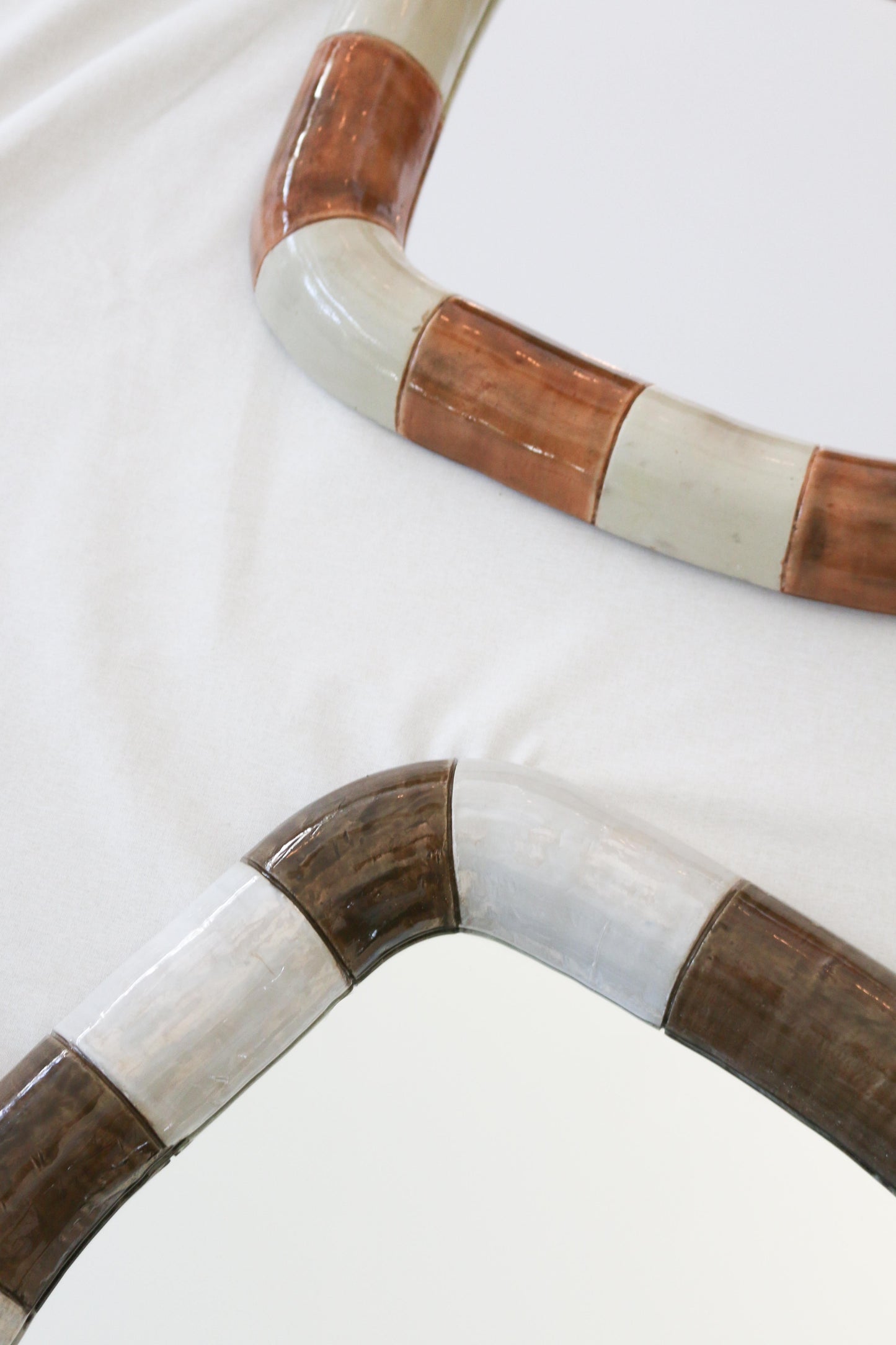 Echoe Mirror in Terracotta Cast Stone Frame