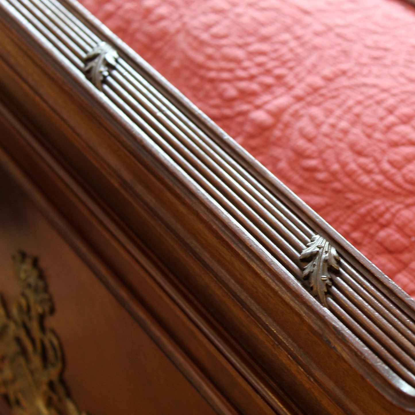 French Antique Bed with Ormolu Decoration