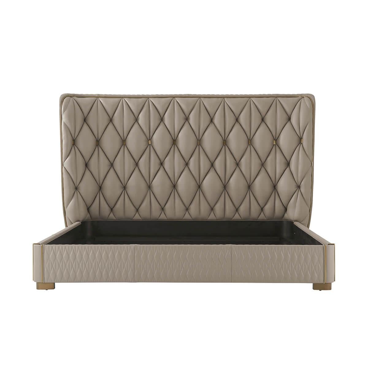 Modern Quilted Leather King Bed