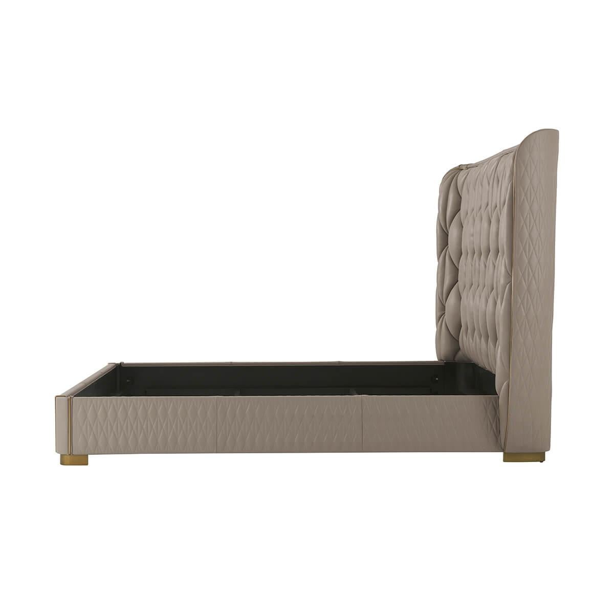 Modern Quilted Leather King Bed