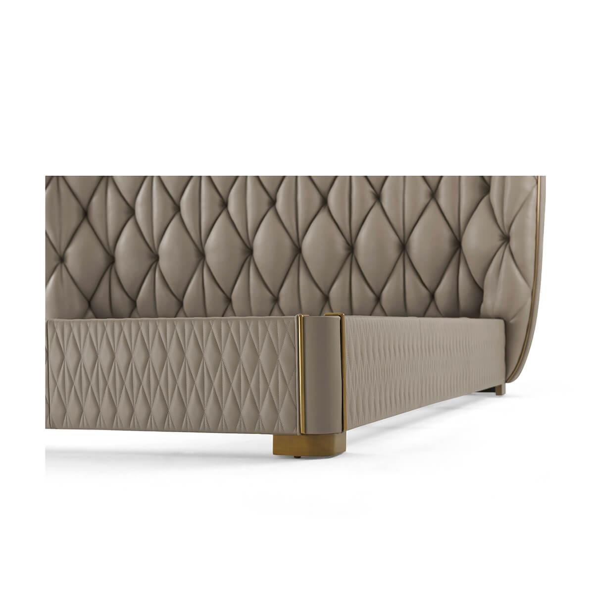 Modern Quilted Leather King Bed