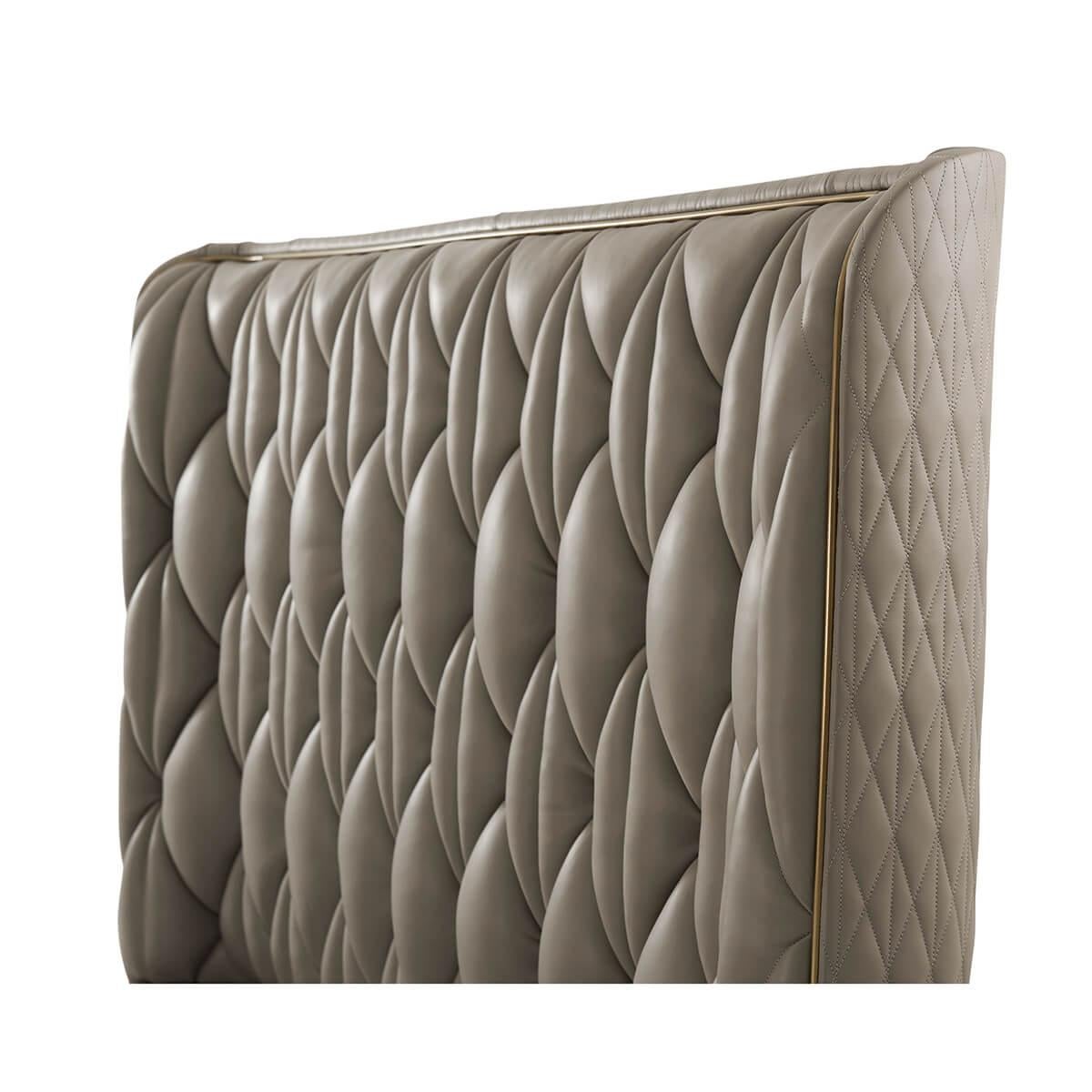 Modern Quilted Leather King Bed