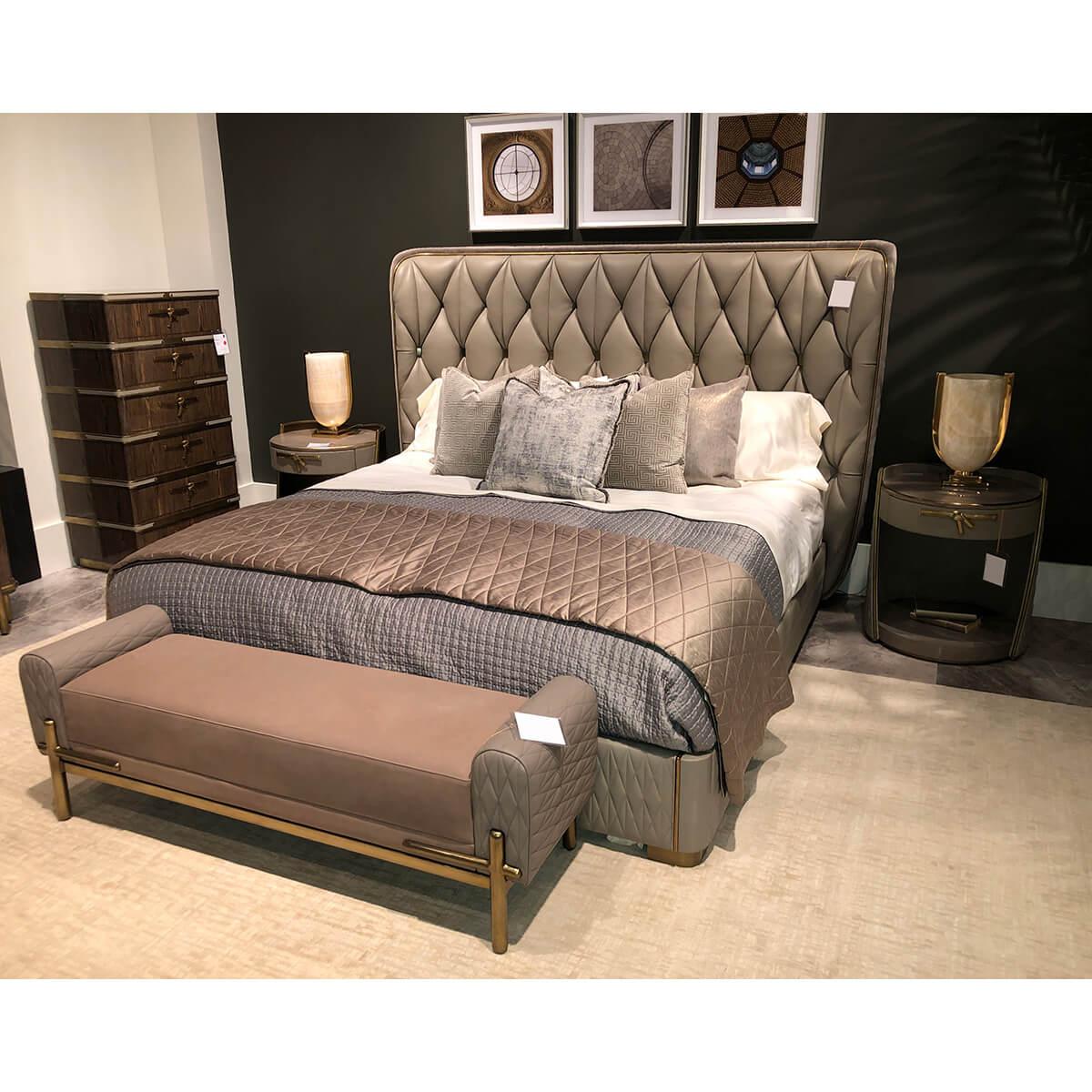 Modern Quilted Leather King Bed