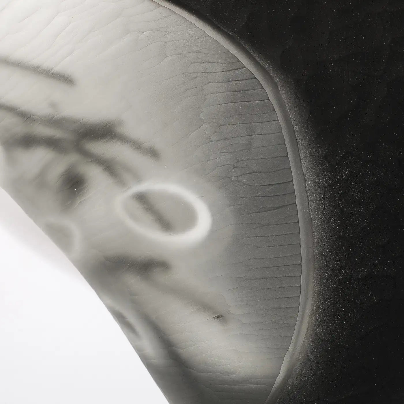 Modernist Hand-Blown Murano Battuto Frosted & Amethyst Glass Centerpiece Bowl