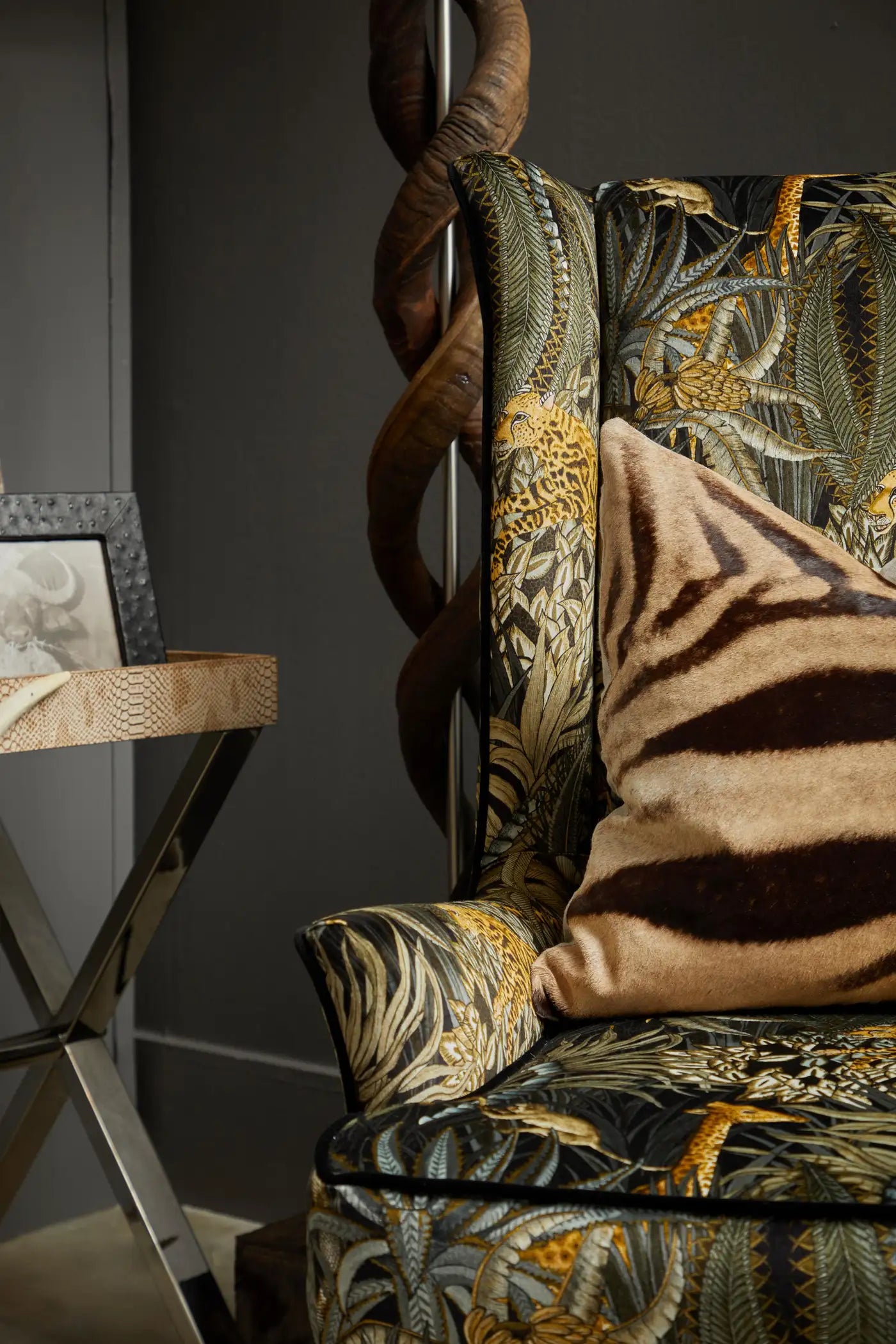 Standing Lamp-Natural Kudu Horn Double Twist