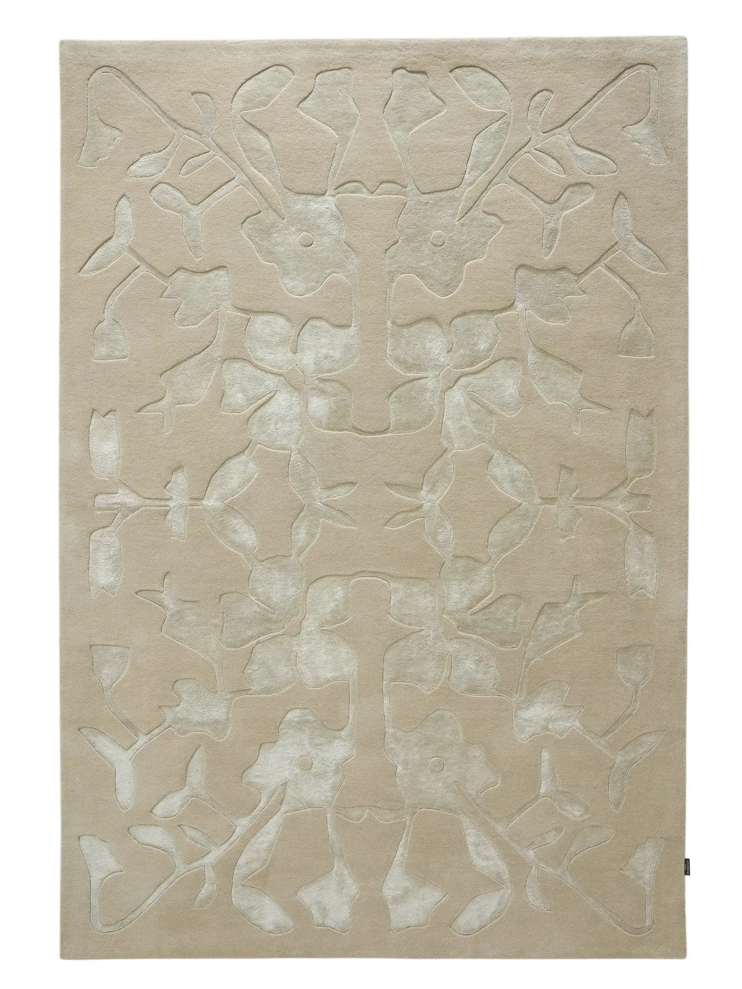 Botanical Motif Wool & Lyocell Rug