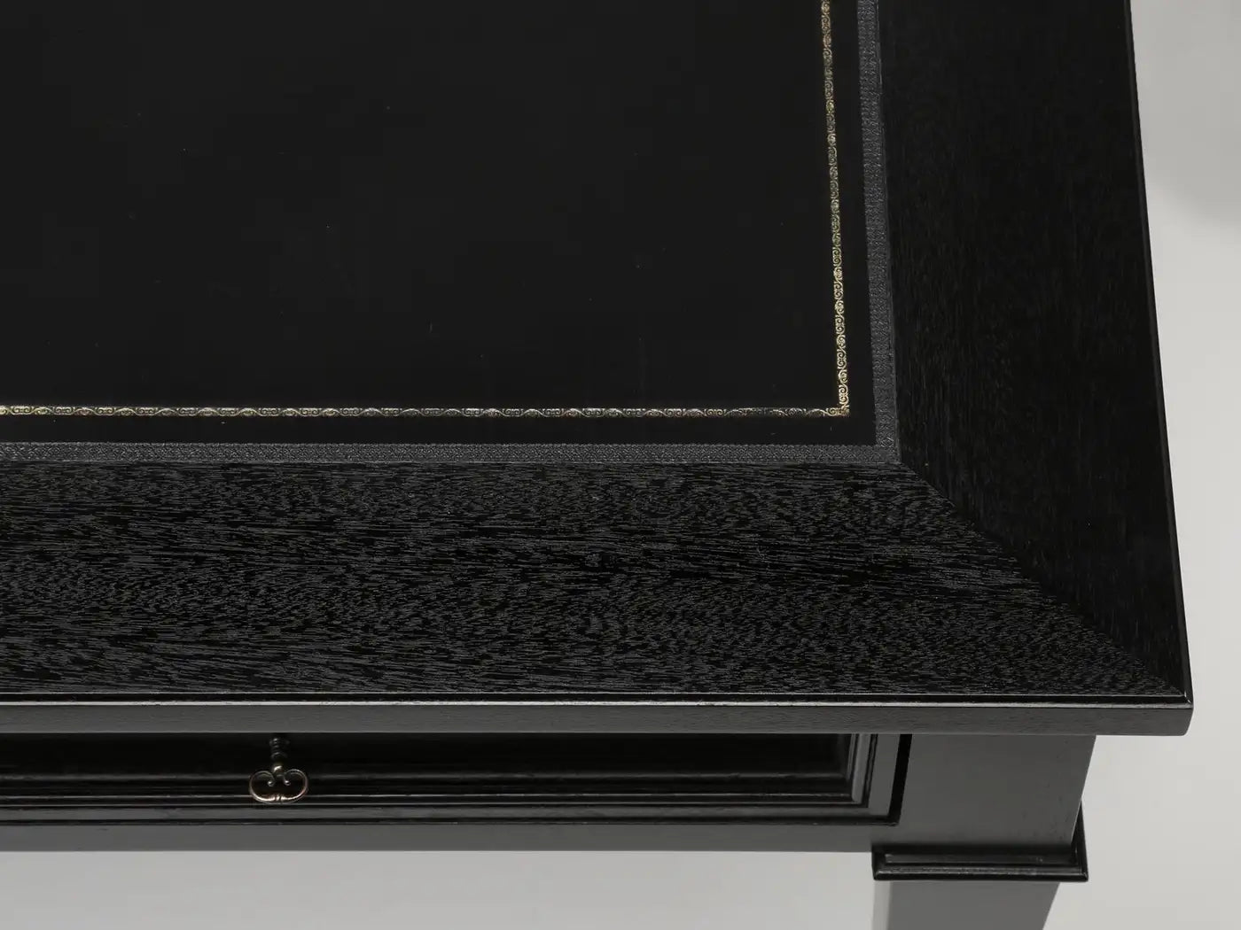 French Directoire Style Ebonized Solid Custom Mahogany Desk